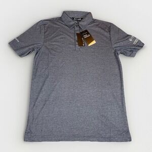 NWT Travis Mathew Golf Polo‎ Mens Small Heather Blue Performance Stretch *LOGO*